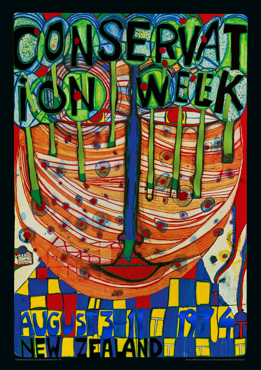 Naturvårdsveckan (grön version) av Friedensreich Hundertwasser