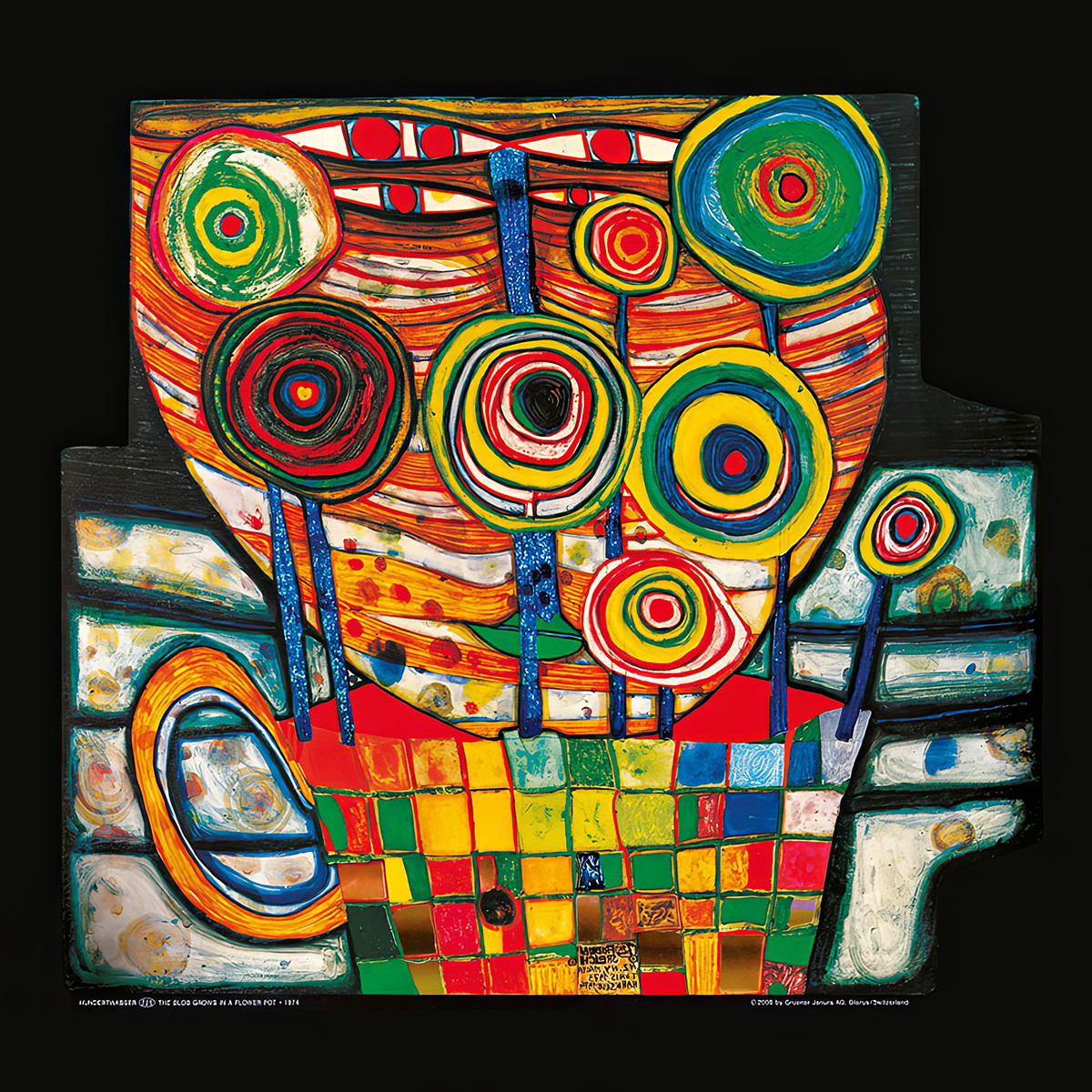 Den där grejen växer i blomkrukan av Friedensreich Hundertwasser