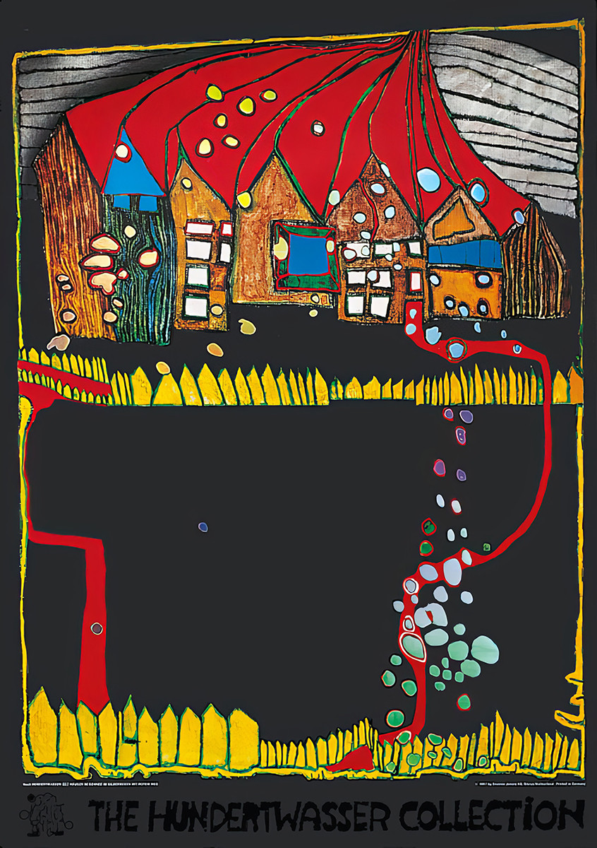 Hus i snön av Friedensreich Hundertwasser