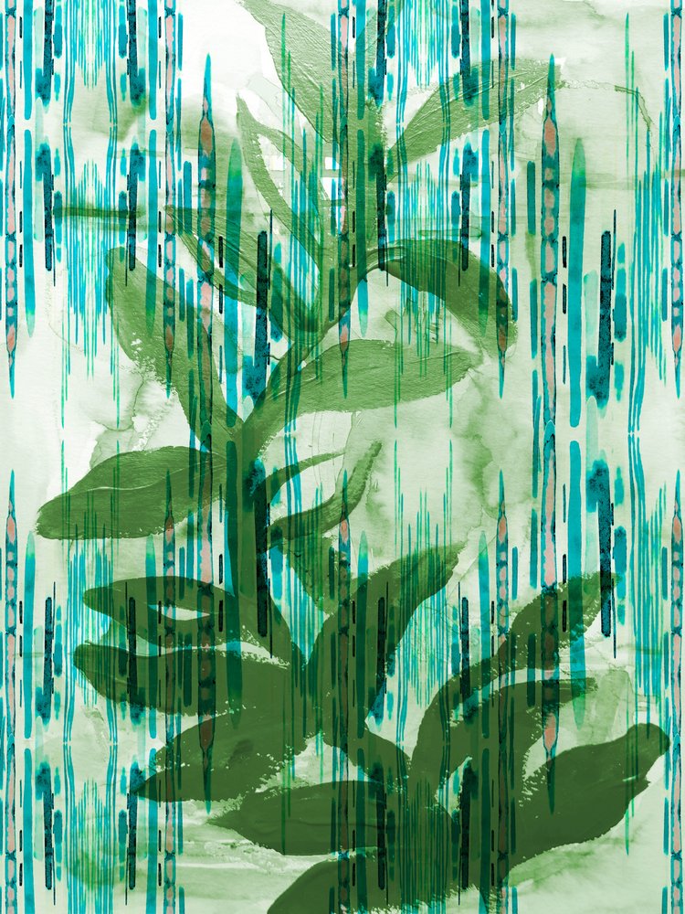 Botaniska turkosa ränder av Gemma Bardot