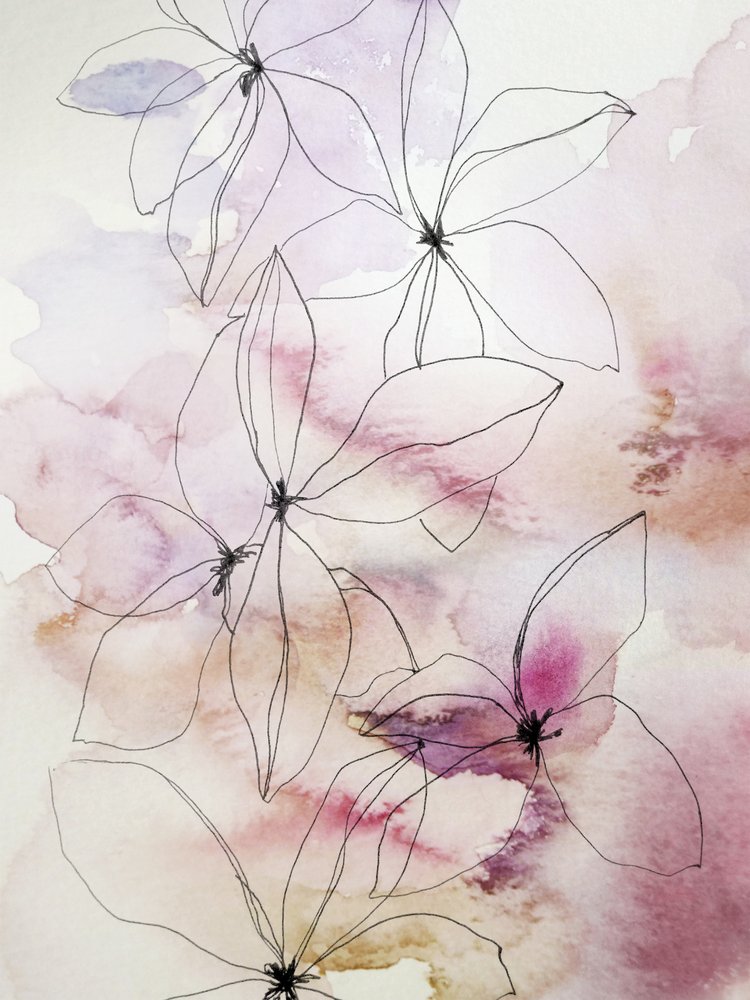 Mjuka akvarellblommor av Gemma Bardot