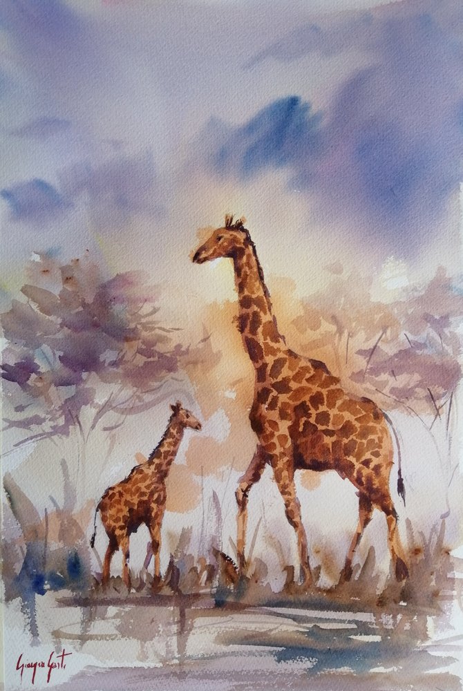 Den afrikanska girafffamiljen av Giorgio Gosti