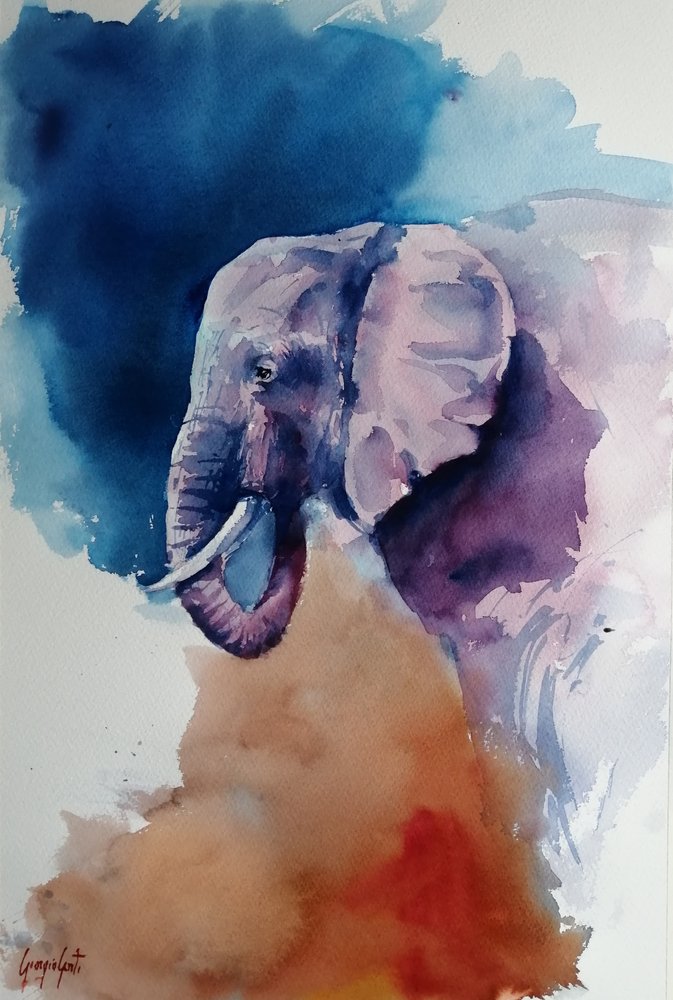 Elefant – abstrakta färger av Giorgio Gosti
