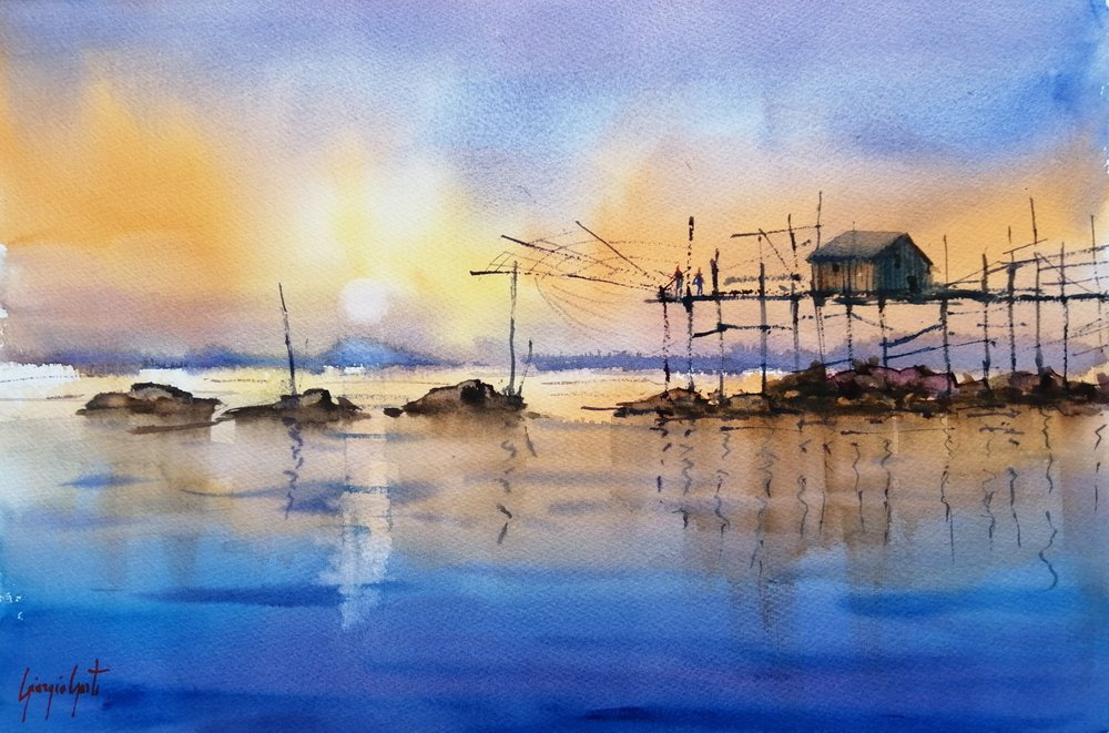 Golden Hour fiskestuga av Giorgio Gosti
