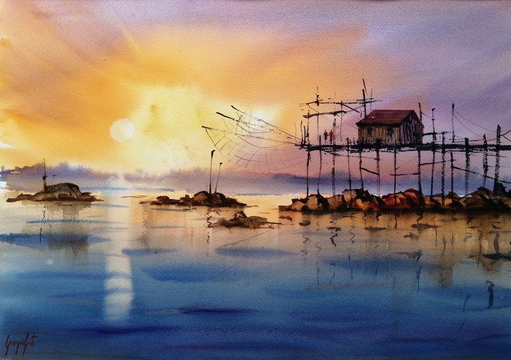 Golden Hour-fiskebryggan av Giorgio Gosti