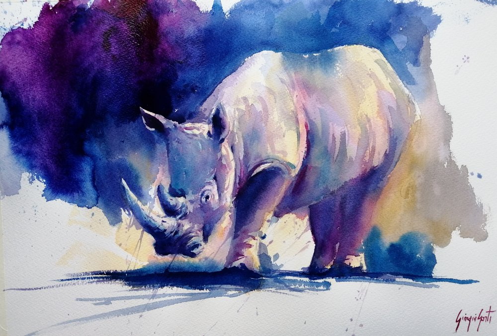 Ljuslila noshörning av Giorgio Gosti