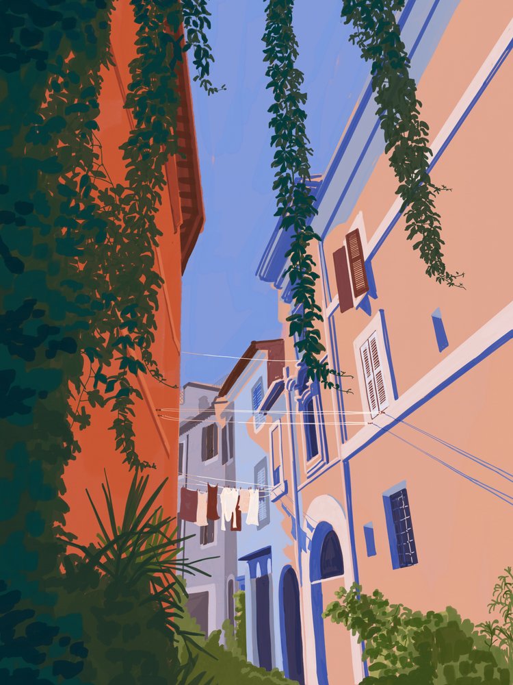 En charmig europeisk gata av Goed Blauw