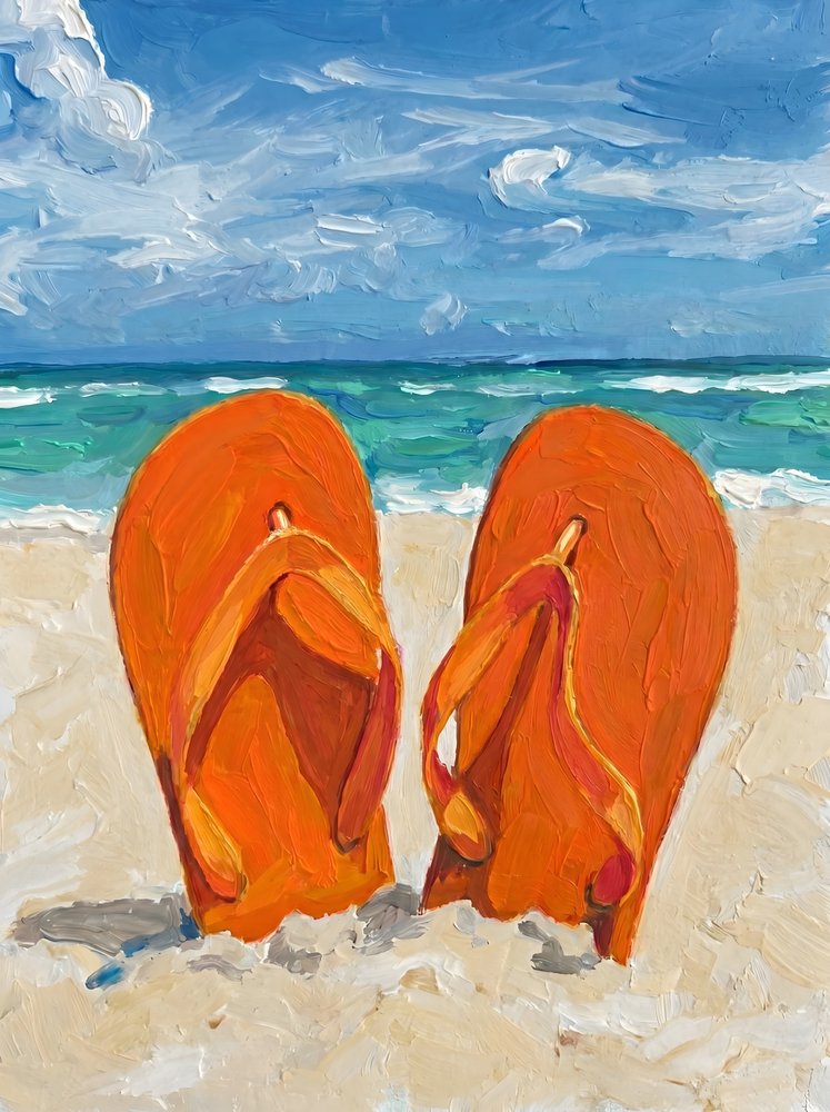 Orange flip-flops för stranden av HUGO