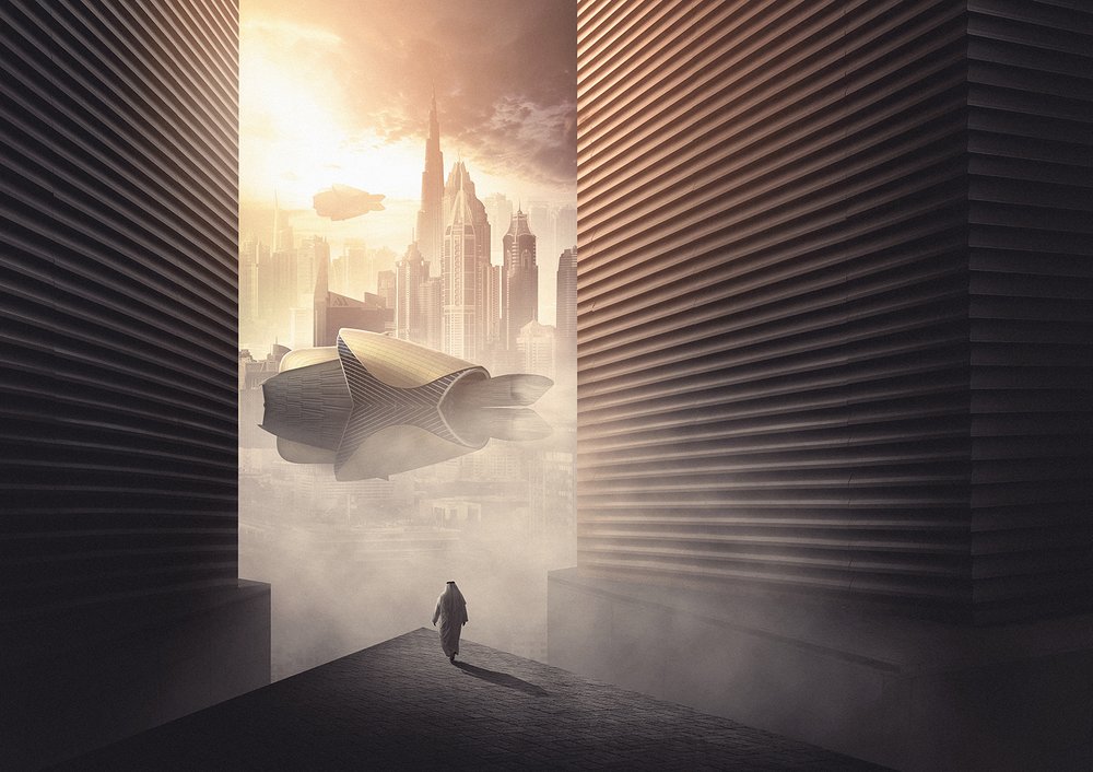 Golden Future Traveler av Hussain Buhligaha