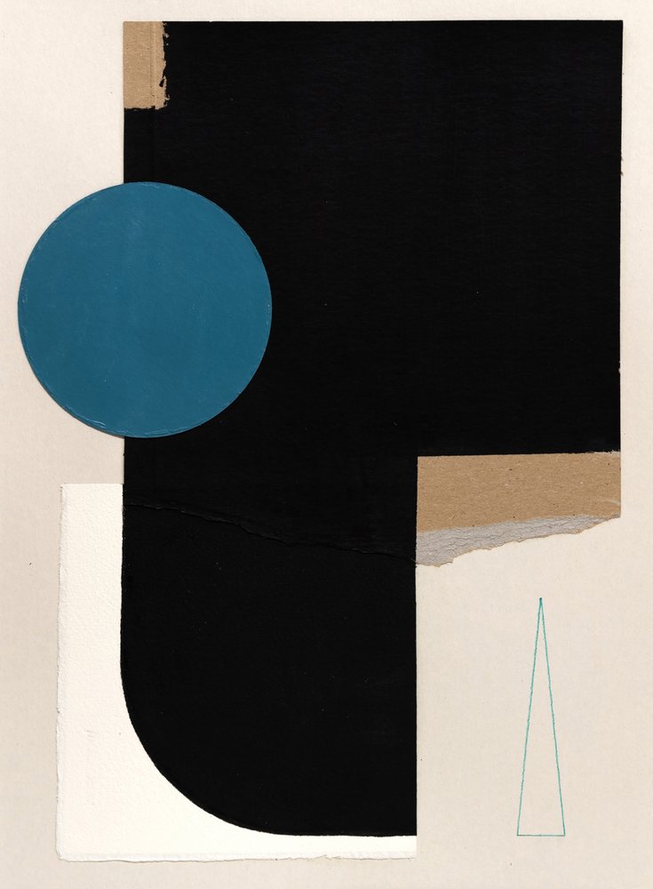 Abstrakt geometrisk collage av Ildefonso Martín