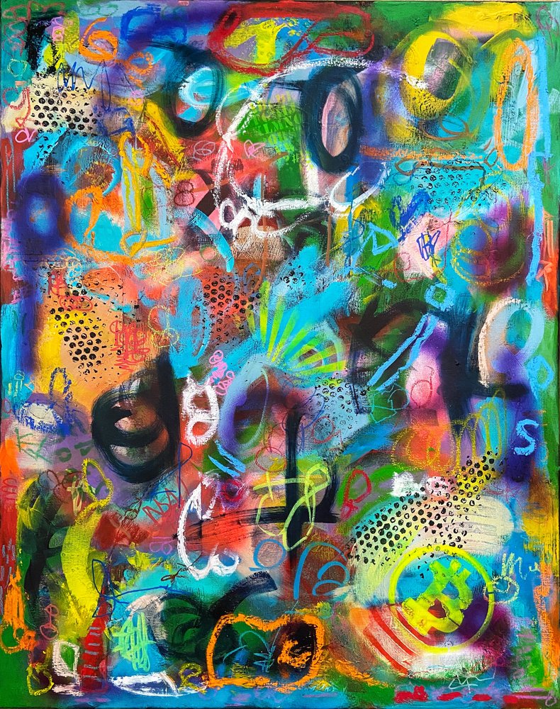 Livfull abstrakt graffiti av Irene Chua
