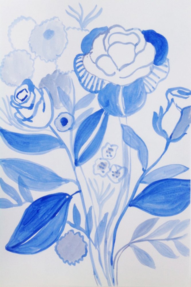 Lugna blå blommor av Iria Fernandez