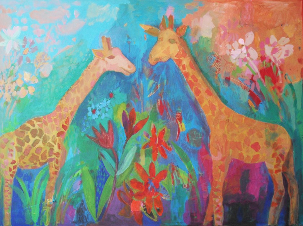 Livfulla giraffer i djungeln av Iria Fernandez