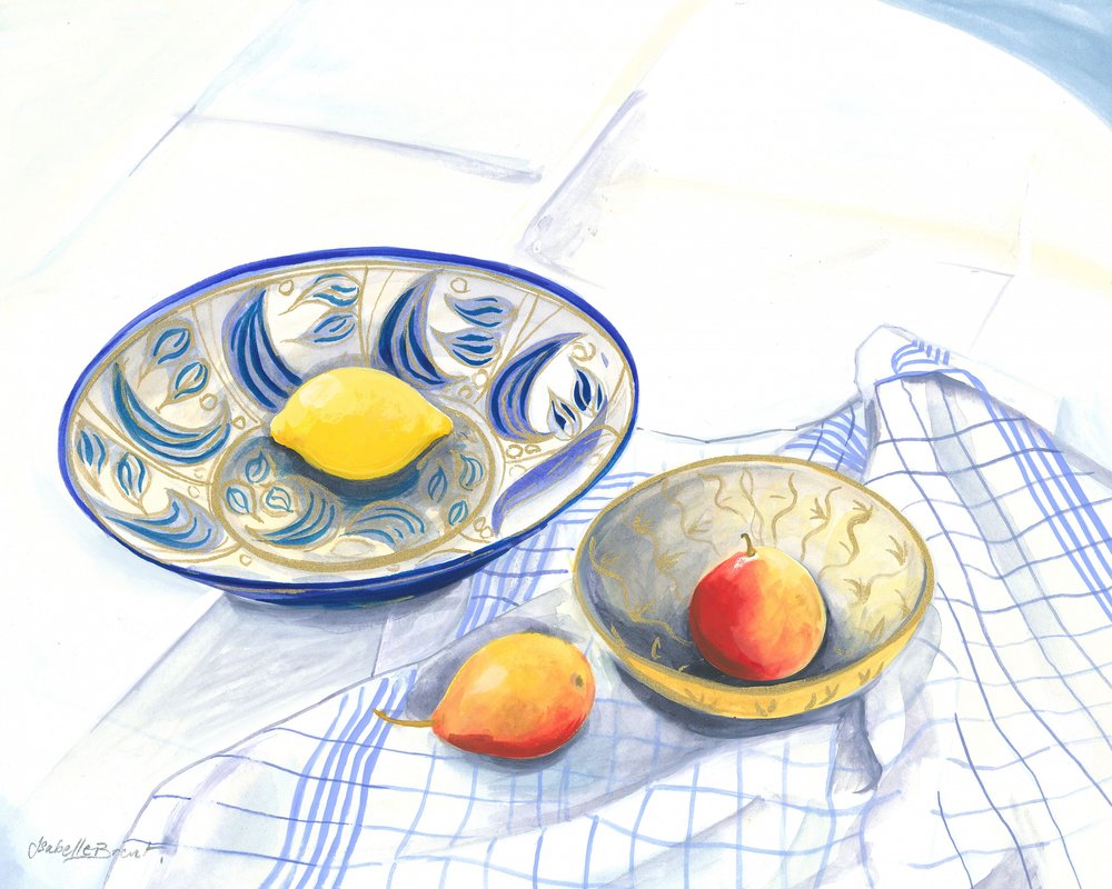 Stilleben med citron och päron av Isabelle Brent