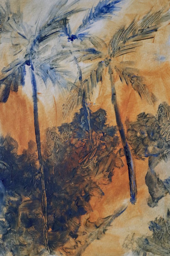 Tropiska blå palmer av JMF FINE ART