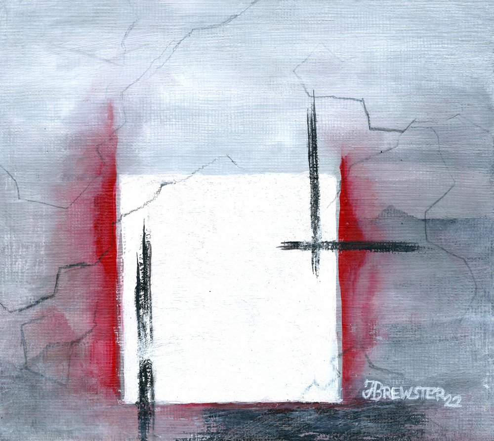 Stark Red Square av Janine Brewster