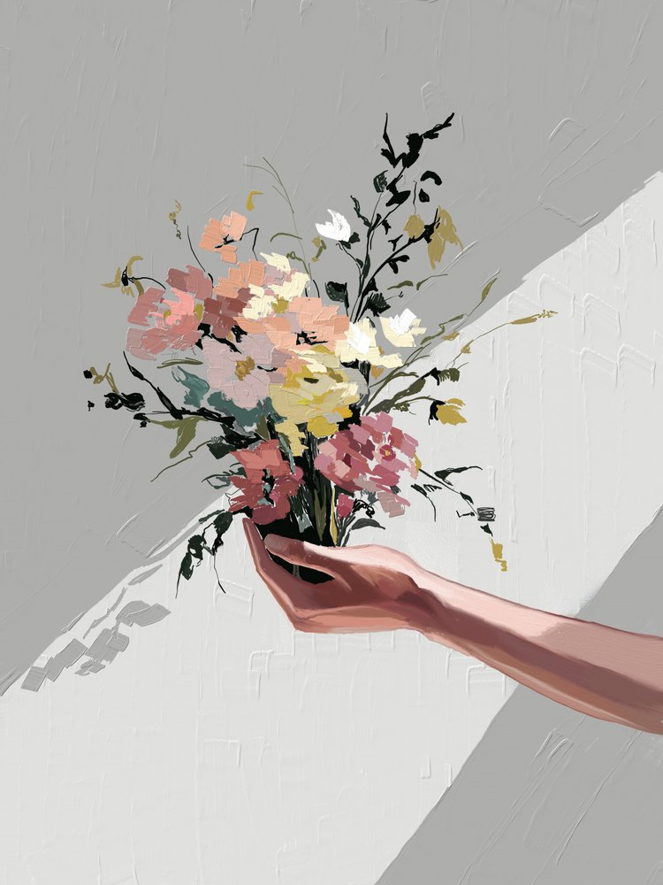 Blommor i handen av Jenna Alheit