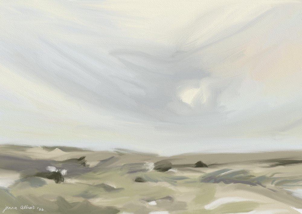 Landskap med lugn himmel av Jenna Alheit