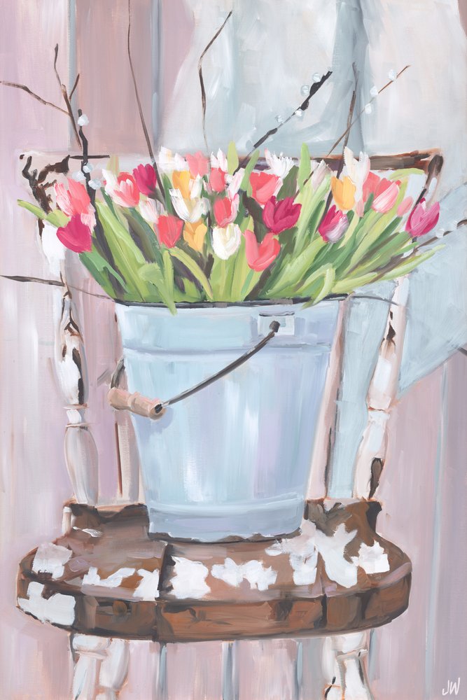 En hink med blommor av Jenny Westenhofer