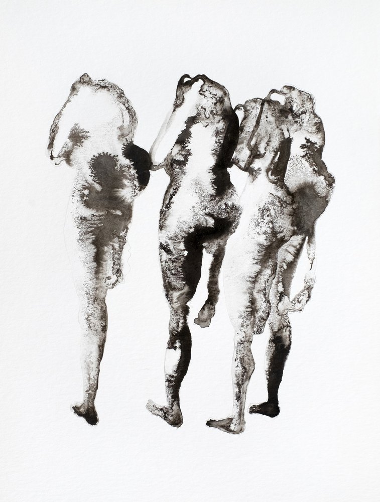 Tre bläckfigurer av Joshua Hoskins
