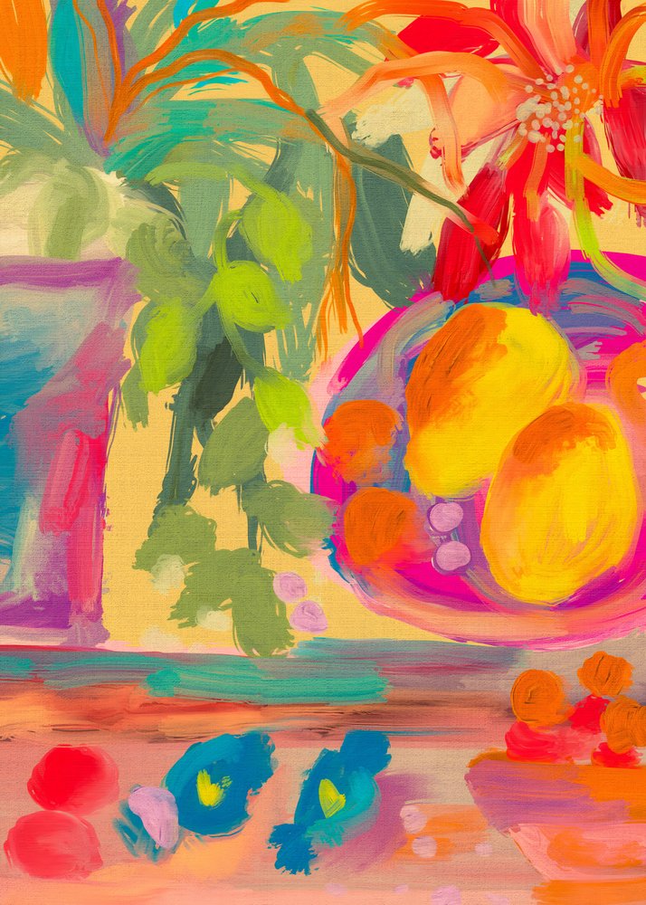 Livfullt tropiskt stilleben av Josie George