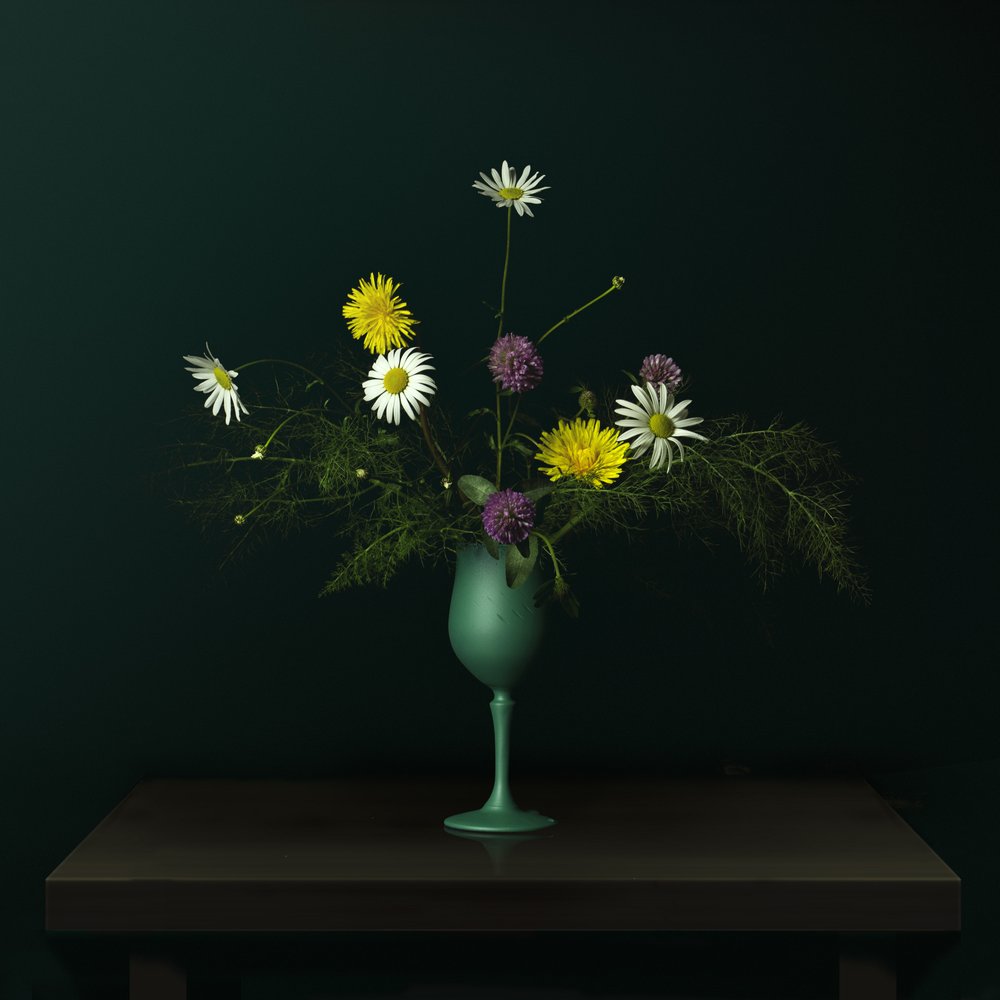 Stilleben med vas och vildblommor av Juan Antonio Palacios
