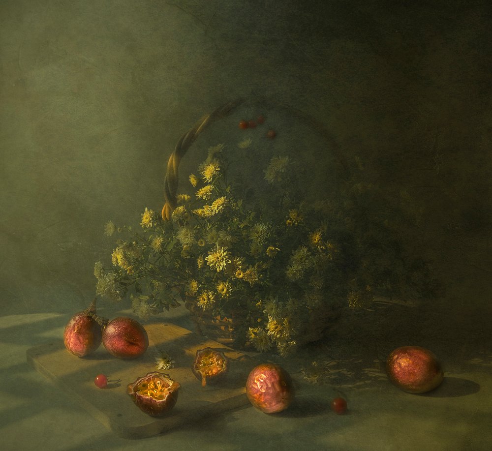 Stämningsfulla passionsfruktblommor av Judy Tseng