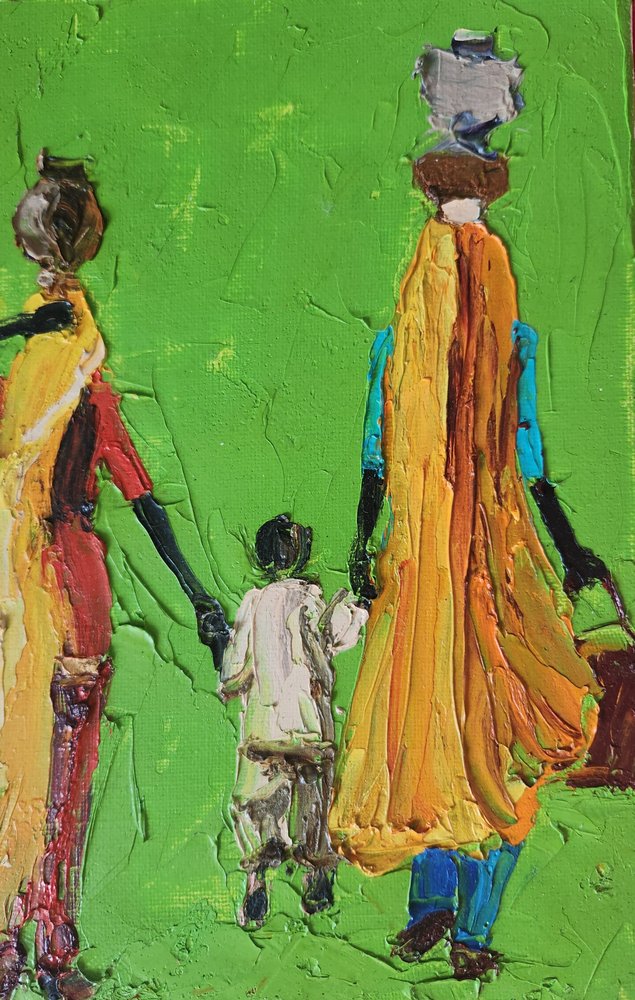 En livfull vandring genom en afrikansk by av Jukyong Park