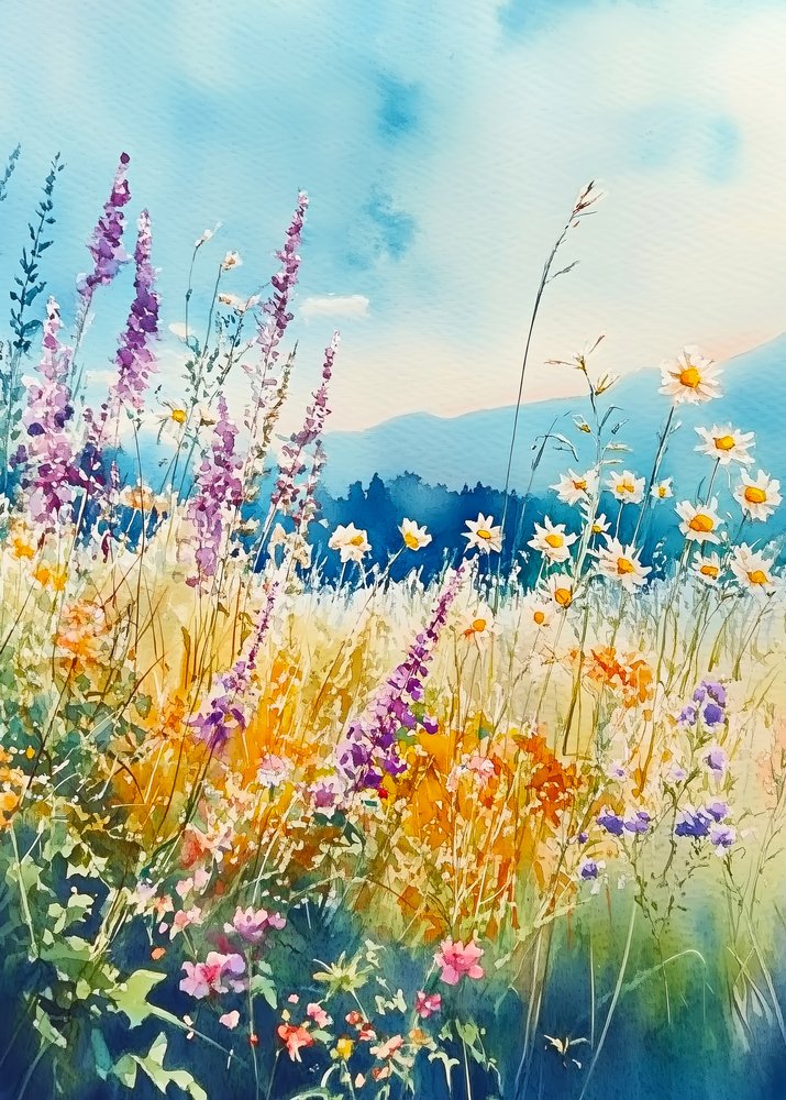 En färgsprakande äng med vildblommor av Justyna Jaszke