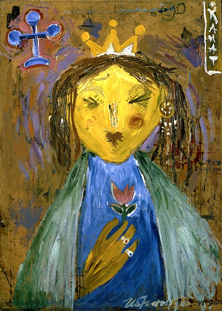 Expressionistisk drottning med blomma av Kanat Ibragimov