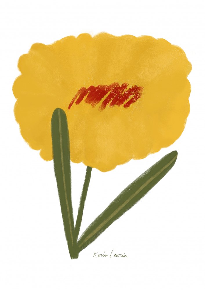 Enkel gul blomma av Karin Lauria