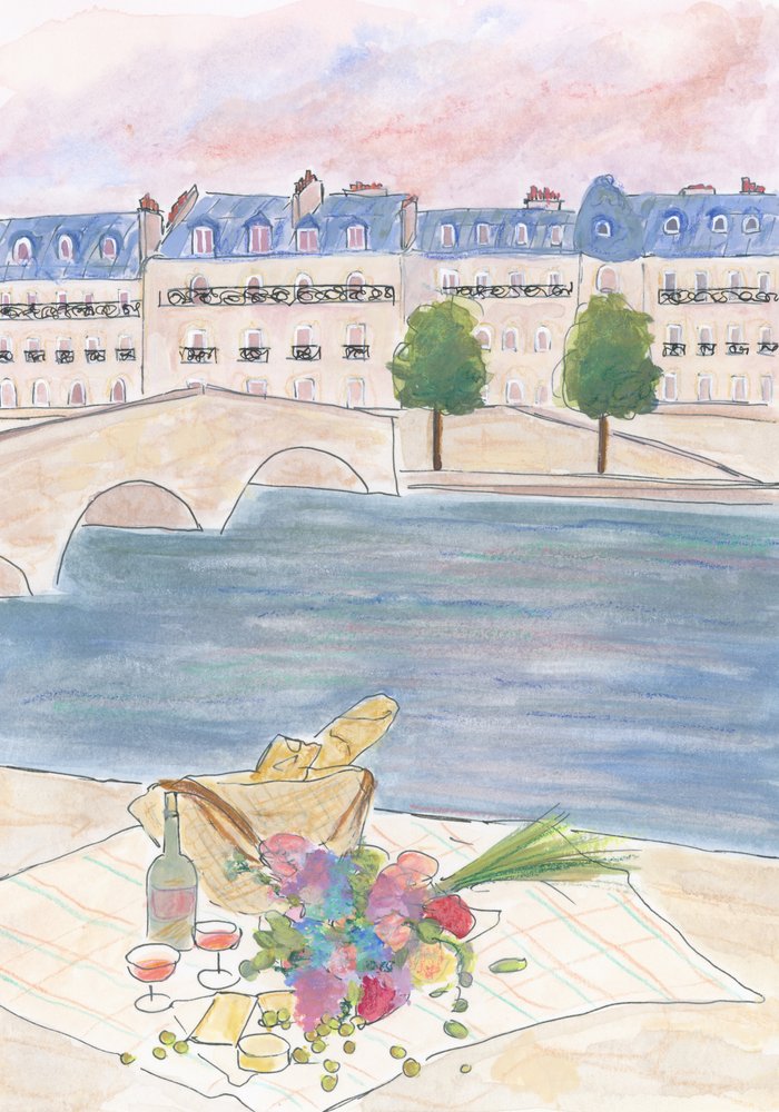 Picknick vid Seine i Paris av Katharina Puritscher