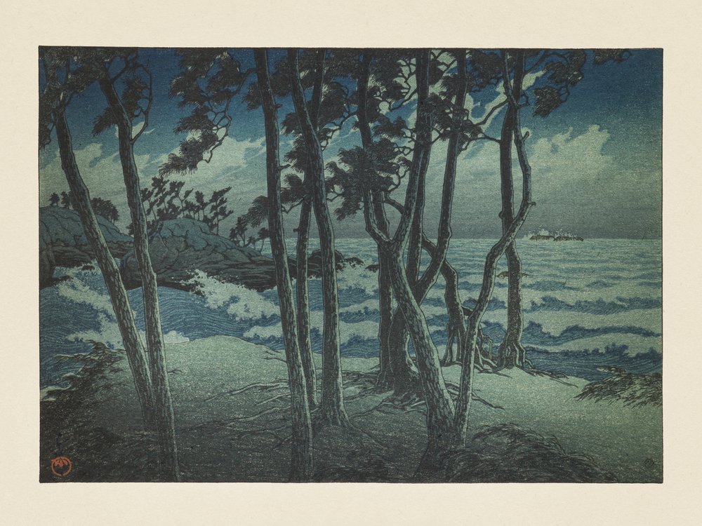 Hinomisaki, Izumo, ur serien ”Resesouvenirer, tredje serien” av Kawase Hasui