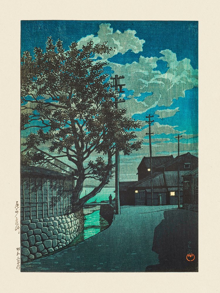 Kamezaki Bishu 1928 av Kawase Hasui
