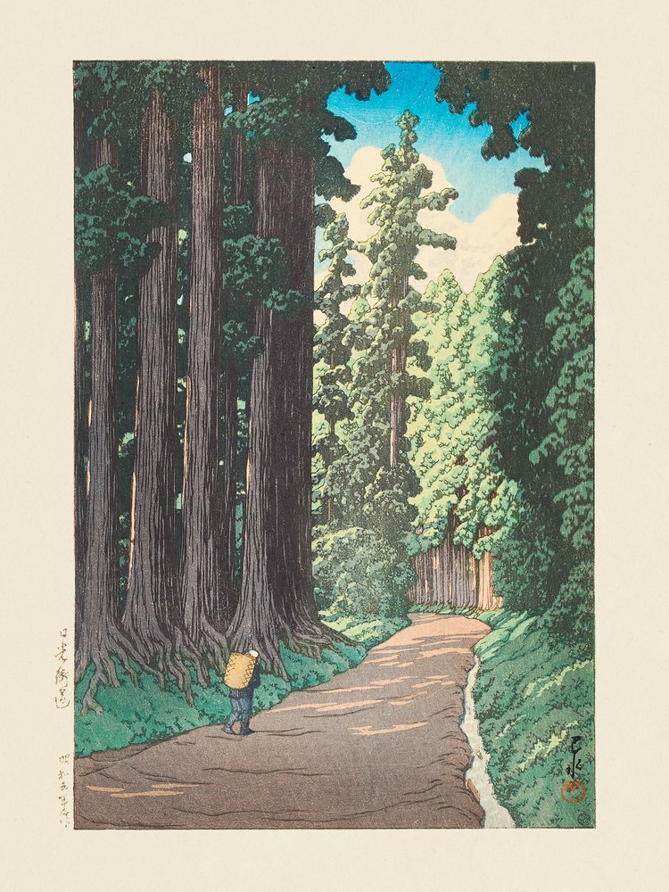 Nikko Gaido (Vägen till Nikko) (1930) av Kawase Hasui