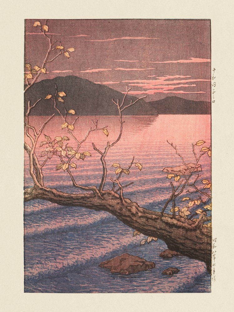 Towadako Noguchi (Towada-sjön, Aomori) (1932) av Kawase Hasui