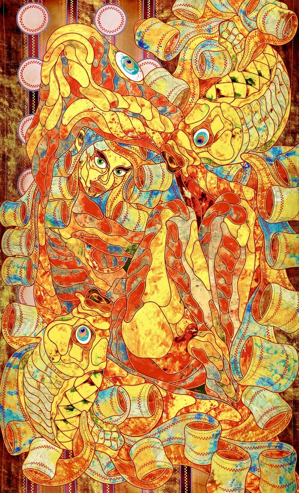 Färgstark mosaikfigur av Kostyantin Malginov