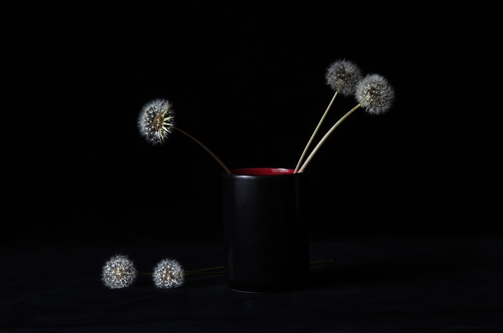 Elegant vas med maskrosor av LM Meng
