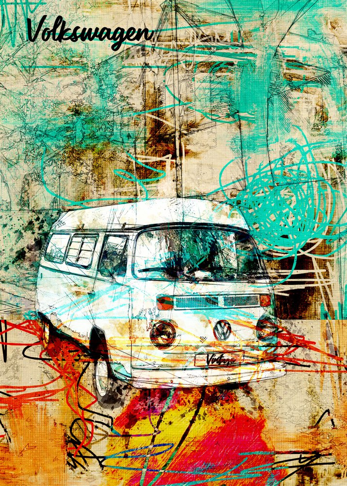 Abstract Retro Van av Lembayung senja studio [Vintage Poster]