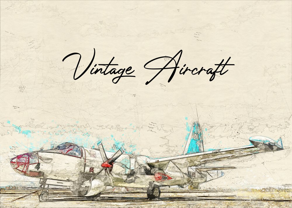 Skiss av ett gammalt flygplan av Lembayung senja studio [Vintage Poster]