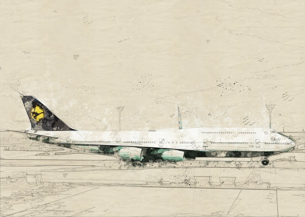 Vintageskiss av flygplan av Lembayung senja studio [Vintage Poster]