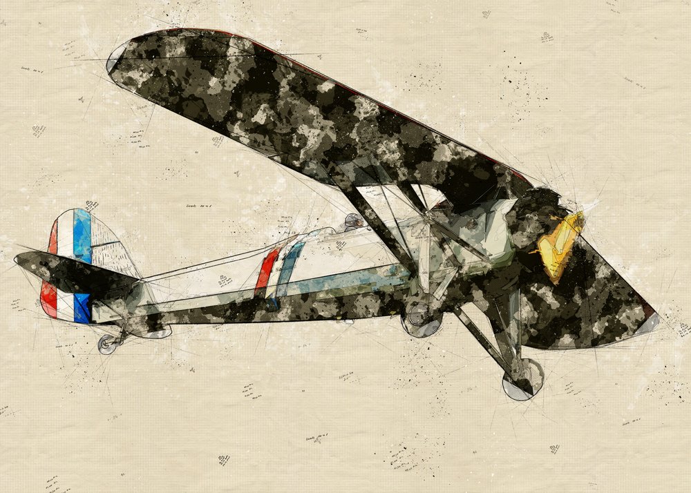 Vintageskiss av ett flygplan av Lembayung senja studio [Vintage Poster]