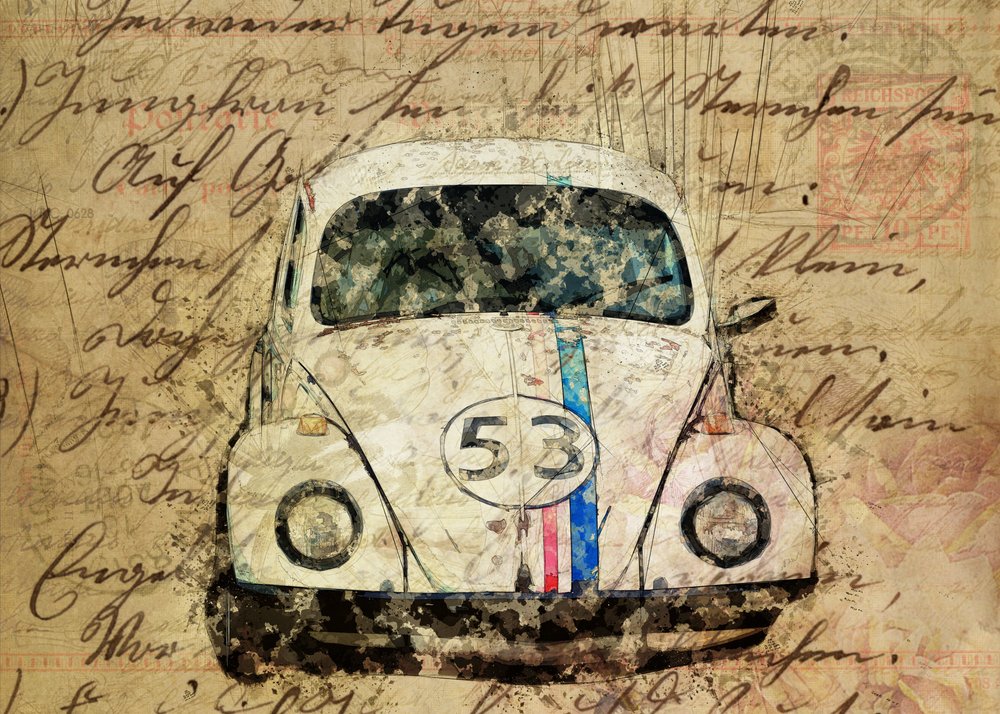 Vintage-konst med Beetle-motiv av Lembayung senja studio [Vintage Poster]