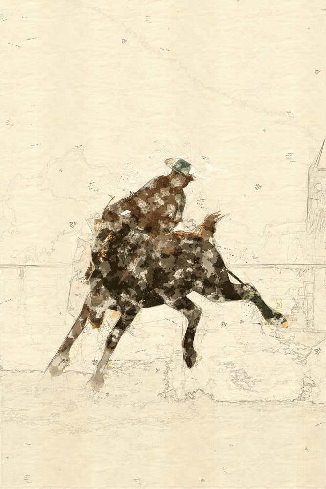 Western-broncoryttare av Lembayung senja studio [Vintage Poster]