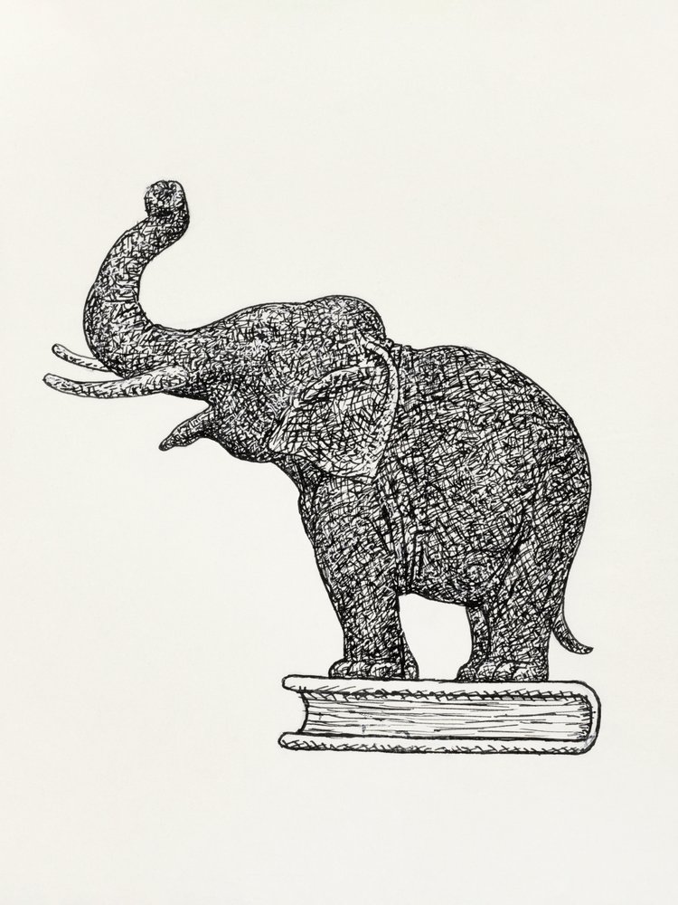 Elefant på en bok (1935–1936) av Leo Gestel