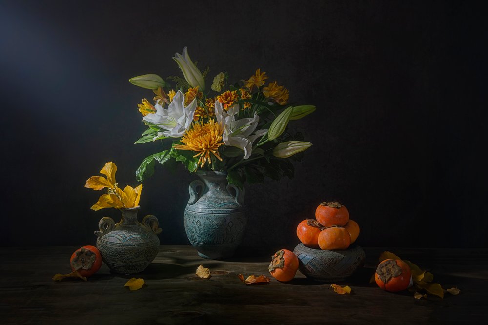 Höstblommor och frukt av Lydia Jacobs