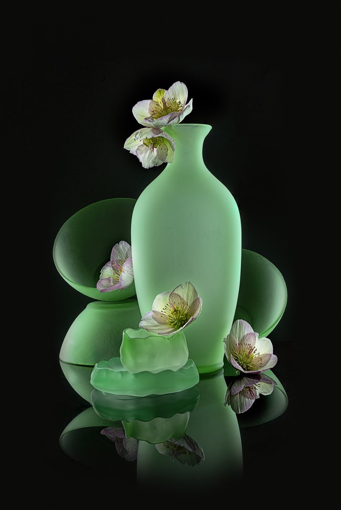 Elegant grönt blommönster av Lydia Jacobs