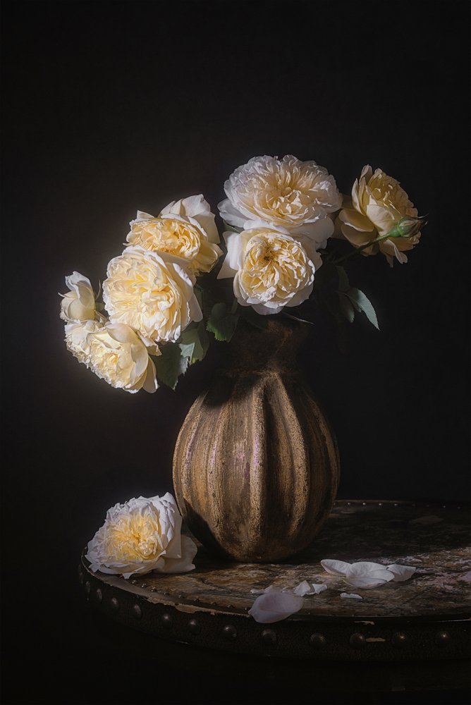 Elegant stilleben med rosor av Lydia Jacobs