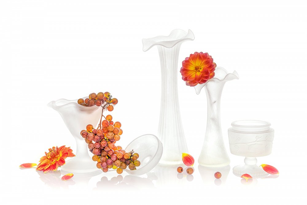 Dahlia med frostade glasdruvor av Lydia Jacobs