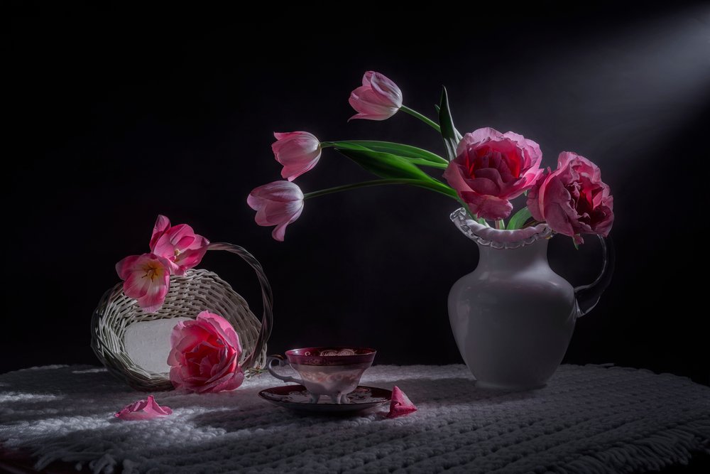 Stämningsfulla rosa tulpaner av Lydia Jacobs